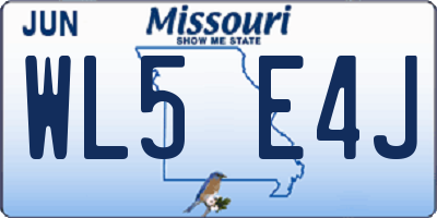 MO license plate WL5E4J