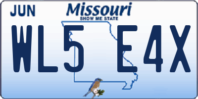 MO license plate WL5E4X