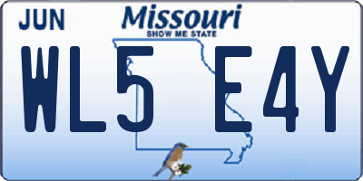 MO license plate WL5E4Y