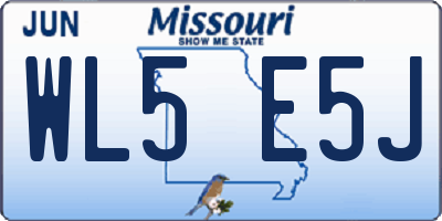 MO license plate WL5E5J