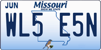 MO license plate WL5E5N