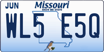 MO license plate WL5E5Q