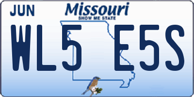 MO license plate WL5E5S
