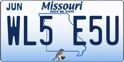 MO license plate WL5E5U