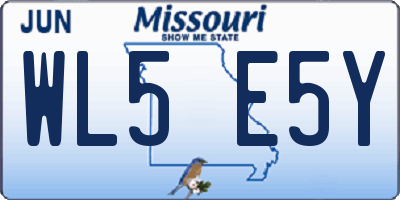 MO license plate WL5E5Y