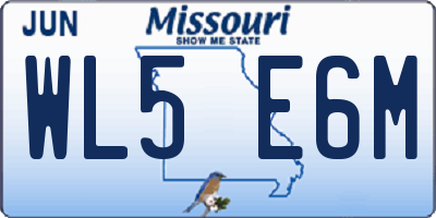 MO license plate WL5E6M
