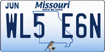 MO license plate WL5E6N
