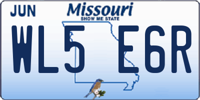MO license plate WL5E6R