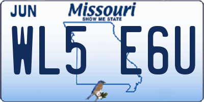 MO license plate WL5E6U