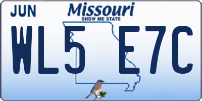 MO license plate WL5E7C