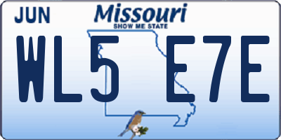 MO license plate WL5E7E
