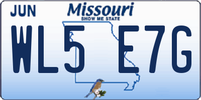 MO license plate WL5E7G
