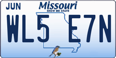 MO license plate WL5E7N