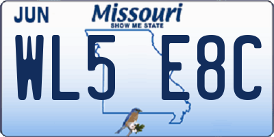 MO license plate WL5E8C