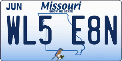 MO license plate WL5E8N