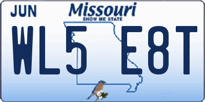 MO license plate WL5E8T