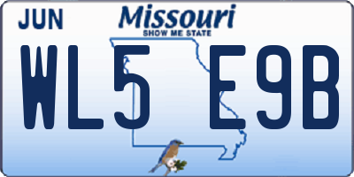 MO license plate WL5E9B