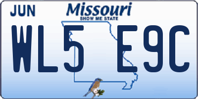 MO license plate WL5E9C