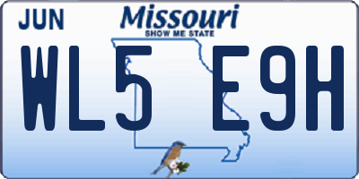 MO license plate WL5E9H