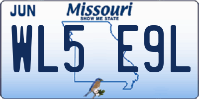 MO license plate WL5E9L