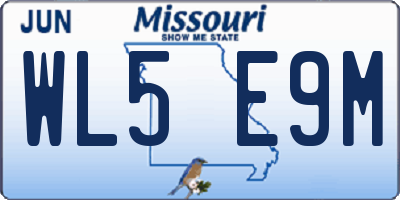 MO license plate WL5E9M