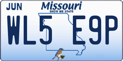 MO license plate WL5E9P