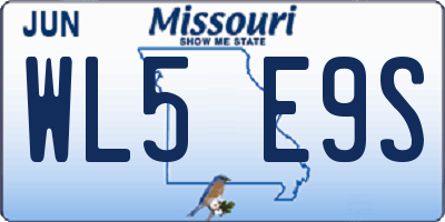 MO license plate WL5E9S