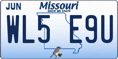 MO license plate WL5E9U