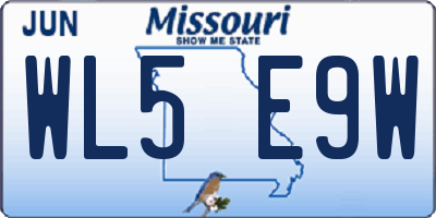 MO license plate WL5E9W