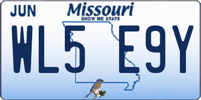 MO license plate WL5E9Y