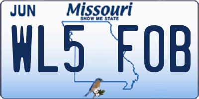 MO license plate WL5F0B