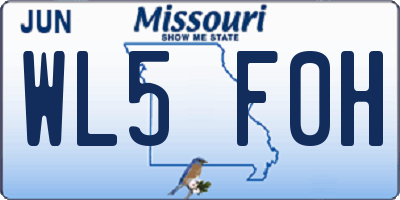MO license plate WL5F0H