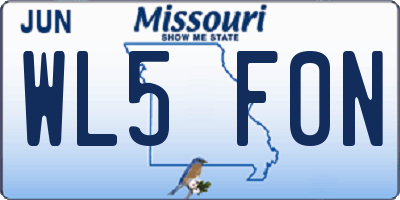 MO license plate WL5F0N
