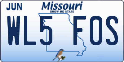 MO license plate WL5F0S