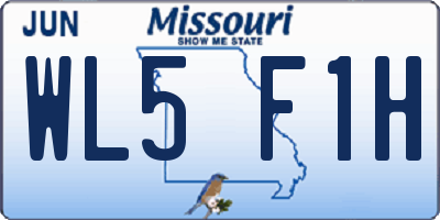 MO license plate WL5F1H