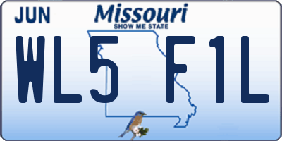 MO license plate WL5F1L