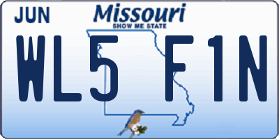 MO license plate WL5F1N