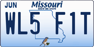 MO license plate WL5F1T