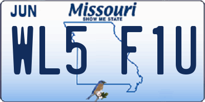 MO license plate WL5F1U