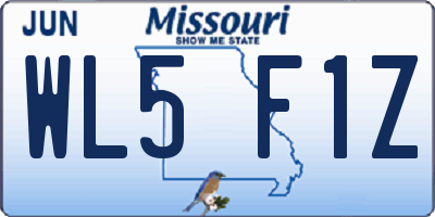 MO license plate WL5F1Z