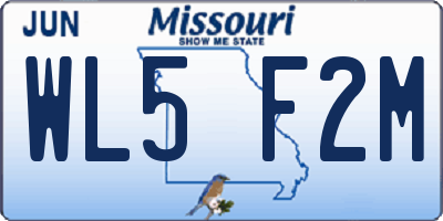 MO license plate WL5F2M