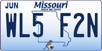 MO license plate WL5F2N