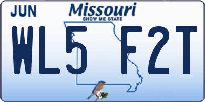 MO license plate WL5F2T