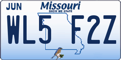MO license plate WL5F2Z