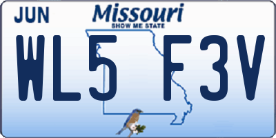 MO license plate WL5F3V