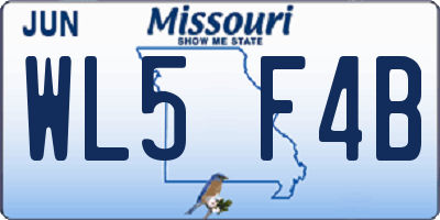 MO license plate WL5F4B