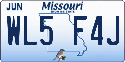 MO license plate WL5F4J
