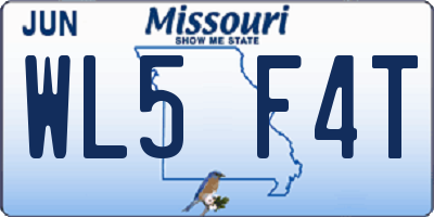 MO license plate WL5F4T