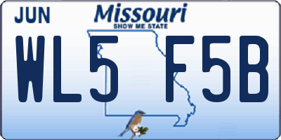 MO license plate WL5F5B