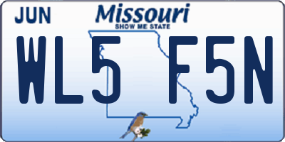 MO license plate WL5F5N